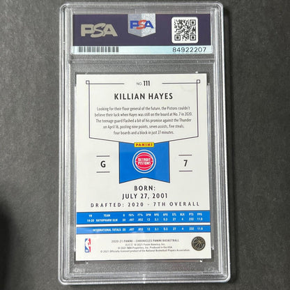 2020-21 Panini Chronicles #111 Killian Hayes Signed Card AUTO 10 PSA Slabbed RC