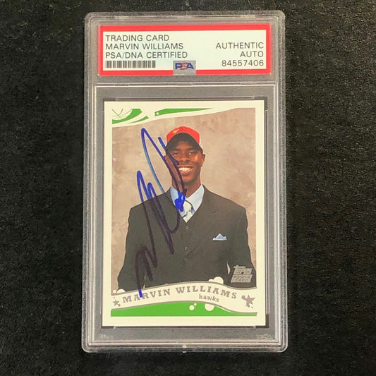 2005-06 TOPPS #222 Marvin Williams Signed AUTO PSA Slabbed RC Hawks