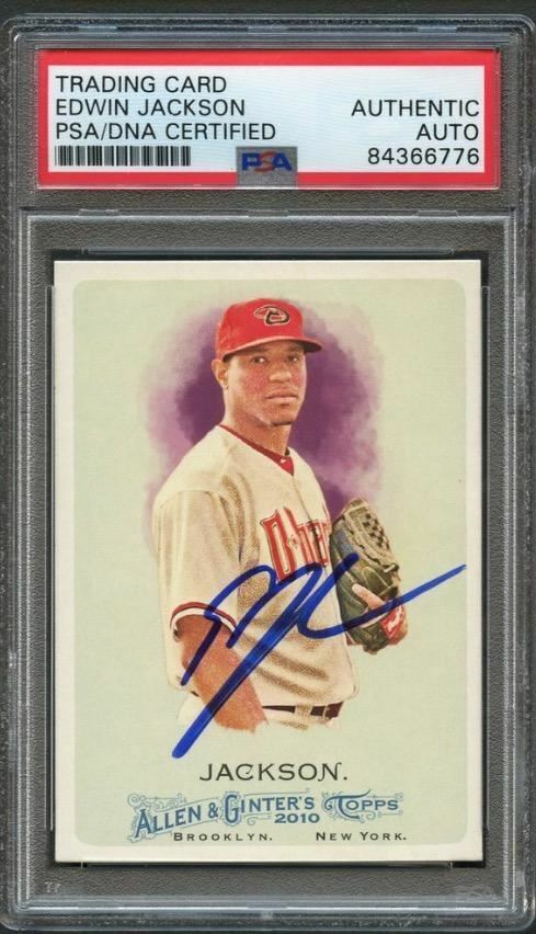 2010 Allen and Ginter #5 Edwin Jackson Signed Card PSA Slabbed Auto Dbacks