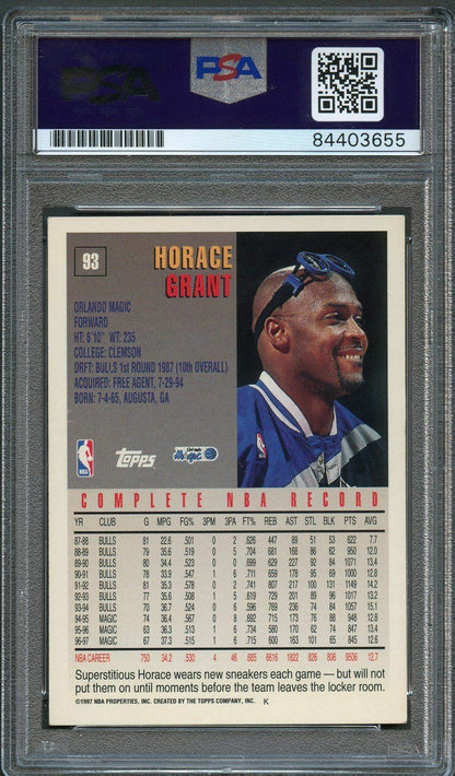 1997-98 Topps #9 Horace Grant Signed Card AUTO PSA Slabbed Magic