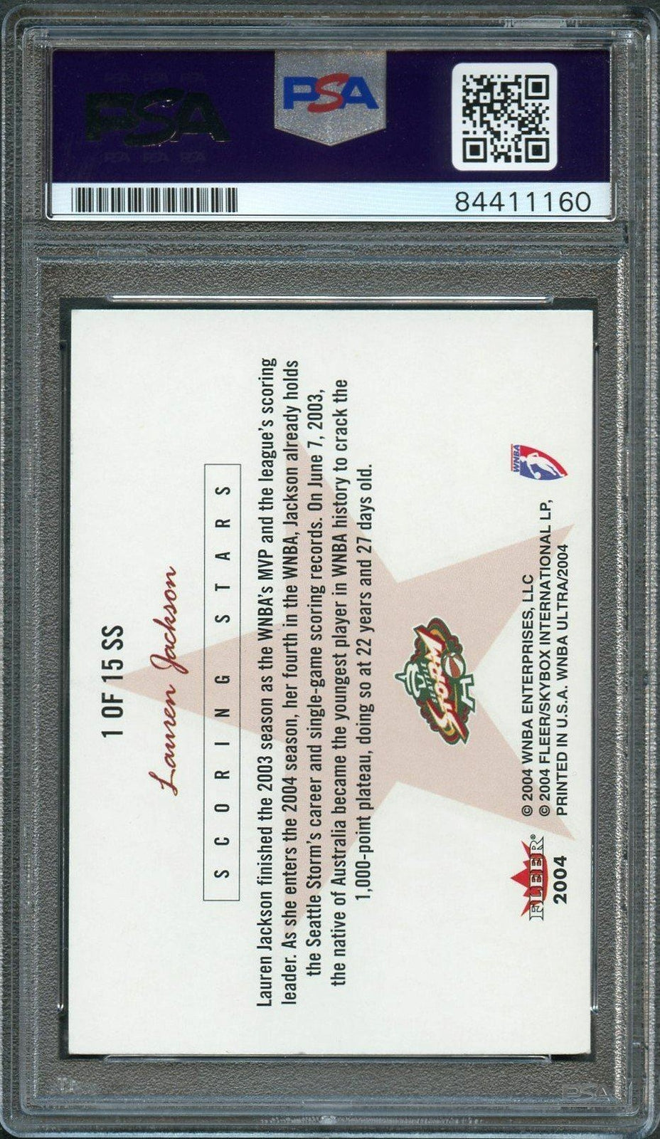 2004 Fleer Ultra #1SS Lauren Jackson Signed Card AUTO Grade 10 PSA Slabbed Seatt