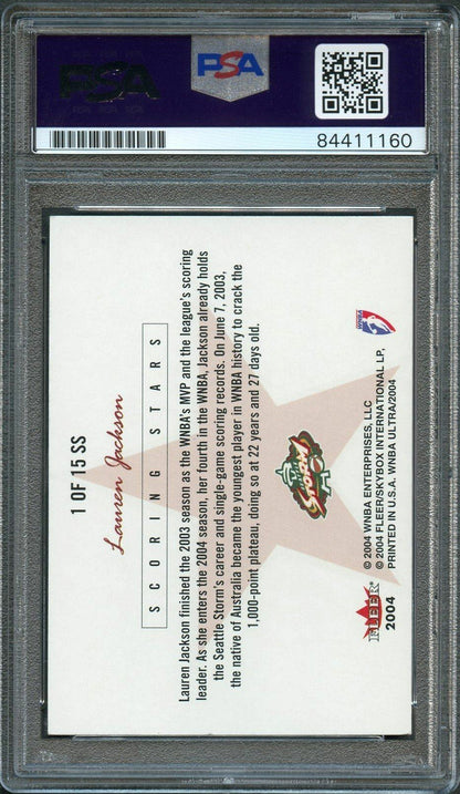 2004 Fleer Ultra #1SS Lauren Jackson Signed Card AUTO Grade 10 PSA Slabbed Seatt