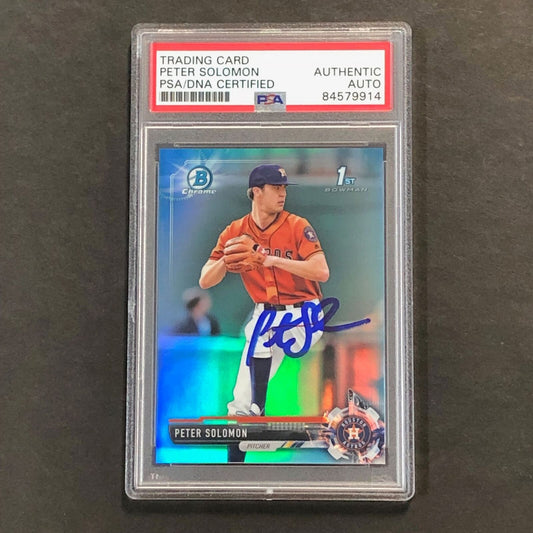 2017 Bowman Draft Chrome #BDC-148 PETER SOLOMON Signed Card PSA/DNA Slabbed Auto