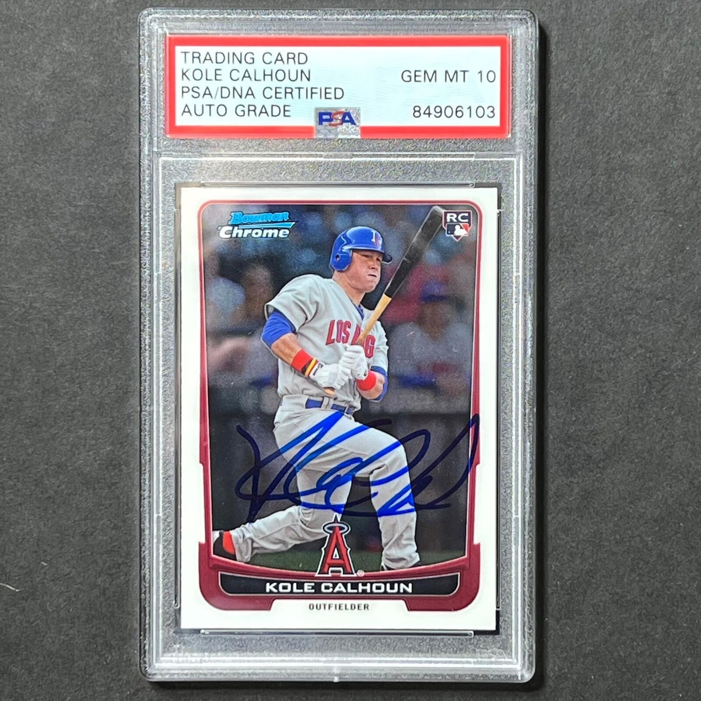 2012 Bowman Chrome #47 Kole Calhoun Signed Card Auto Grade 10 PSA Slabbed Angels