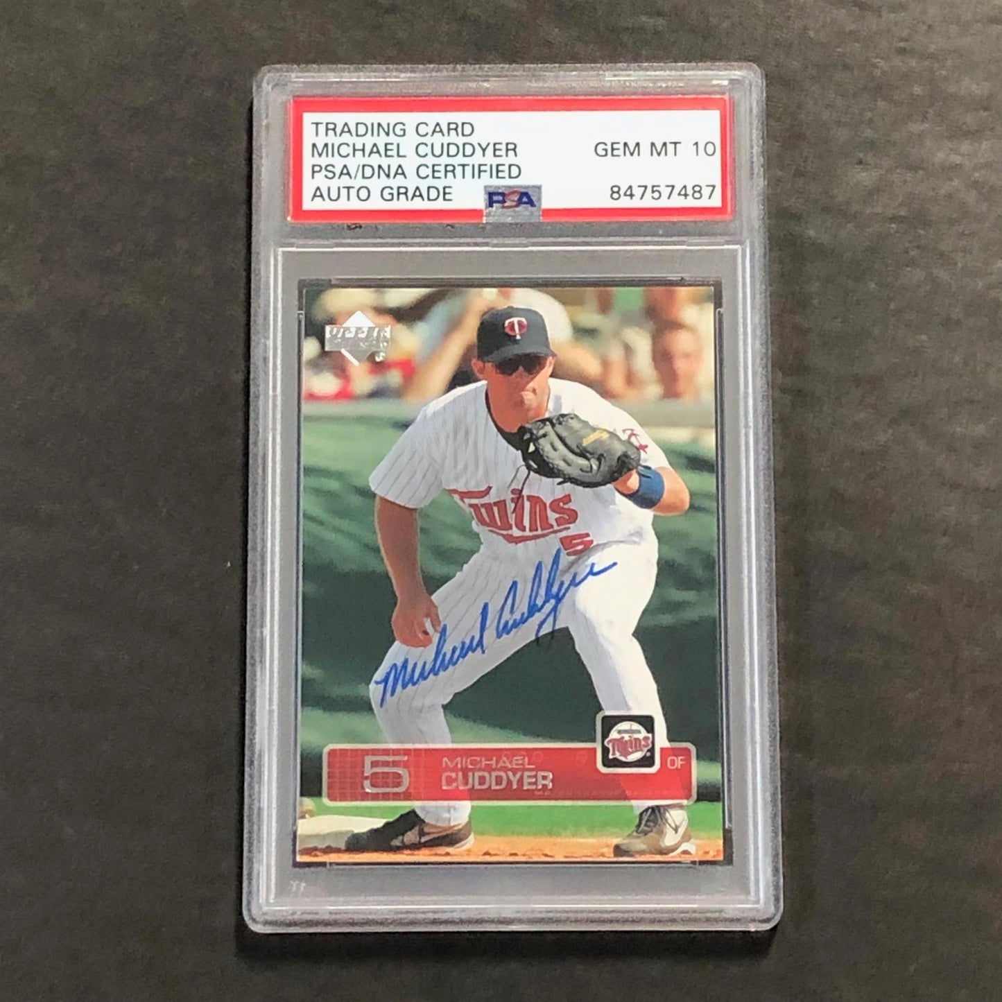 2003 Upper Deck Baseball #357 Michael Cuddyer Signed Card Auto Grade 10 PSA Slab