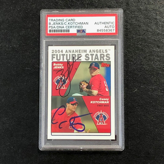 2004 Topps #331 BOBBY JENKS & CASEY KOTCHMAN Dual Signed Card PSA Slabbed Auto A