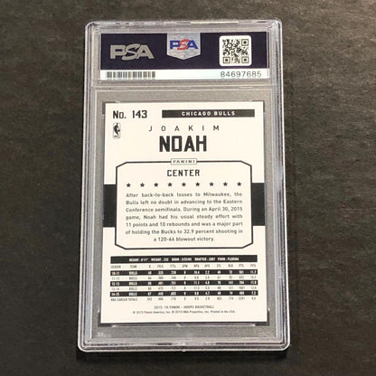 2015-16 Panini Hoops #143 Joakim Noah Signed Card PSA Slabbed Bulls