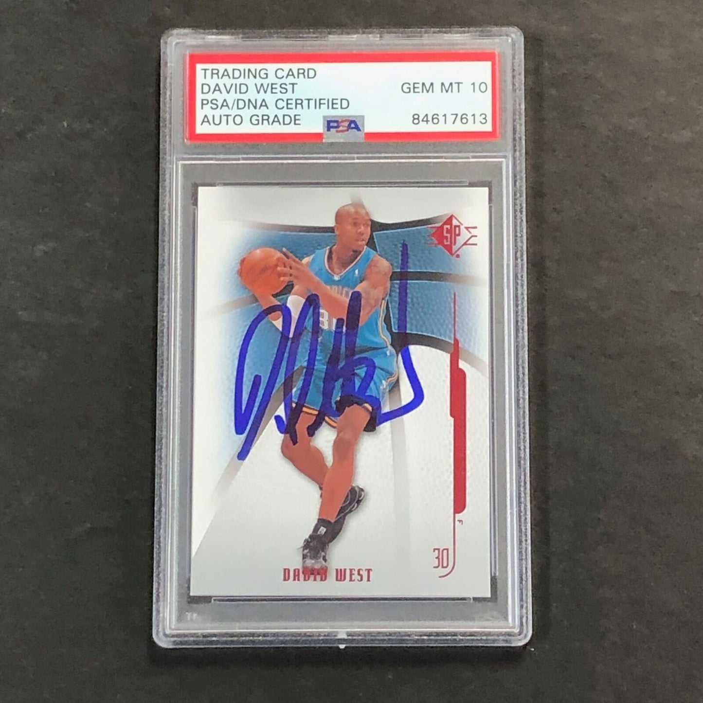 2008-09 Upper Deck #30 David West Signed Card AUTO 10 PSA Slabbed Hornets