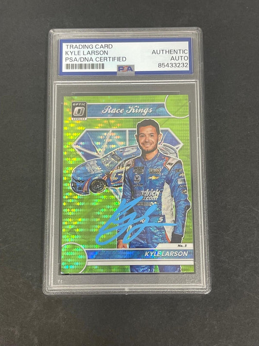 Optic Donruss Race Kings #5 Kyle Larson card Signed PSA/DNA Autographed NASCAR