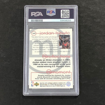 1998 UD Jordan Tribute #MJ62 Michael Jordan PSA 8 NM-MT MJ Reflections
