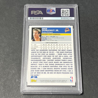 2003-04 Topps #37 Mike Dunleavy Signed Card AUTO PSA Slabbed Warriors