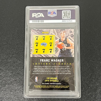 2021-22 Panini Contenders Lottery Ticket #8 Franz Wagner Signed Card AUTO PSA Sl