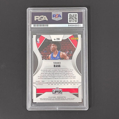 2020-21 Panini Prizm #296 Terance Mann Signed Card AUTO PSA GEM MT 10 Slabbed Cl
