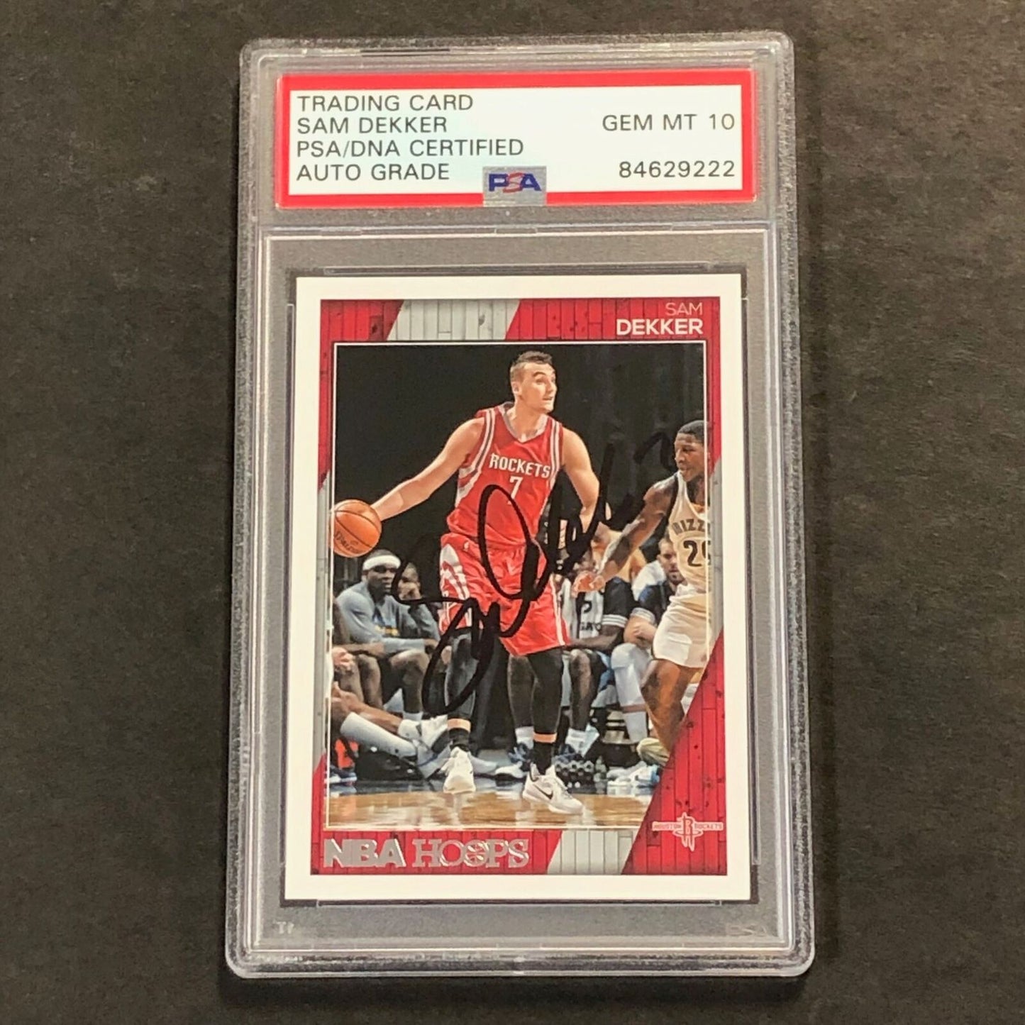 2016-17 NBA Hoops #118 Sam Dekker Signed Card AUTO 10 PSA Slabbed Rockets