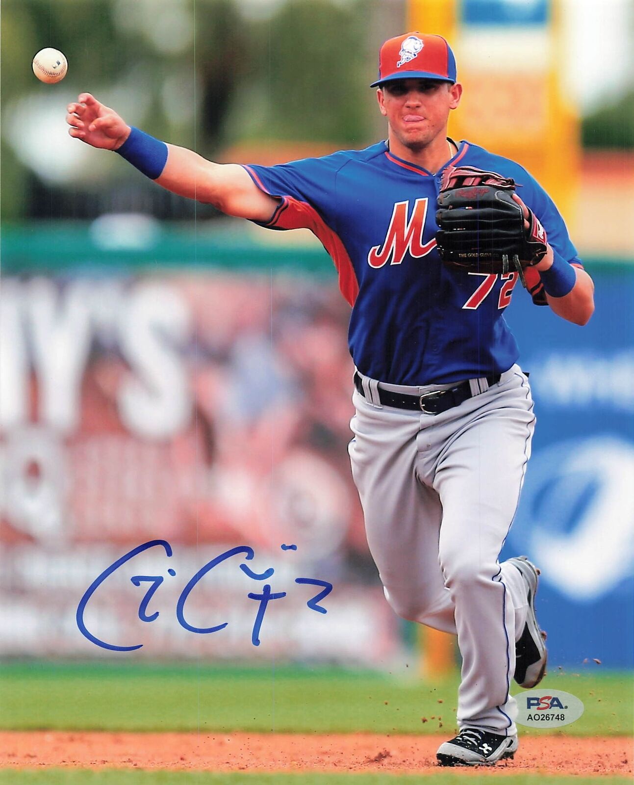 Gavin Cecchini signed 8x10 Photo PSA/DNA New York Mets autographed