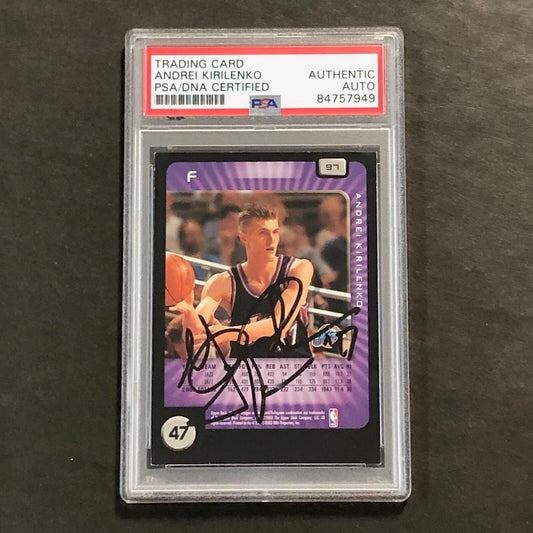 2003-04 Upper Deck Victory #97 Andrei Kirilenko Signed Card AUTO PSA Slabbed
