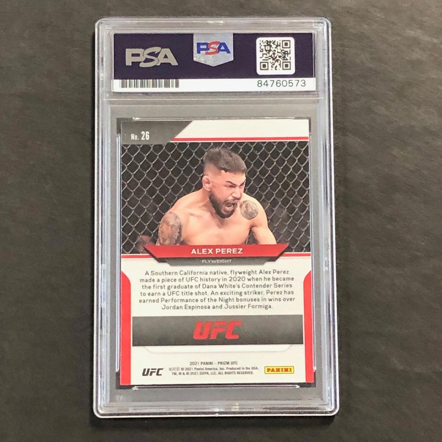 2021 Panini Prizm #26 Alex Perez Signed Card AUTO 10 PSA Slabbed UFC