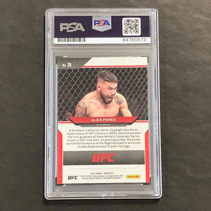 2021 Panini Prizm #26 Alex Perez Signed Card AUTO 10 PSA Slabbed UFC