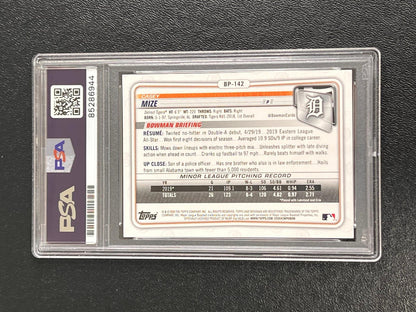 2020 Topps Bowman Chrome #BP-142 Casey Mize Signed Card PSA Slabbed AUTO Tigers
