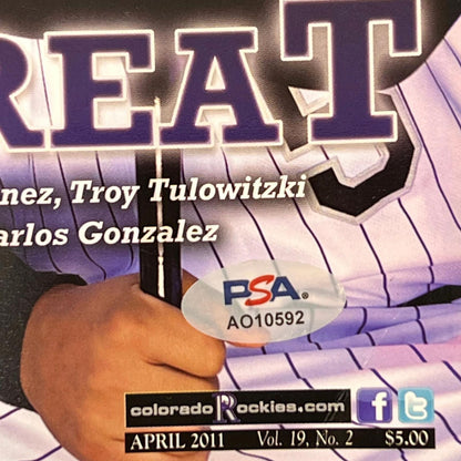 Troy Tulowitzki Signed Magazine PSA/DNA Rockies Autographed