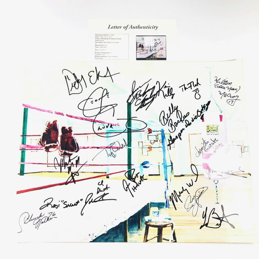 Boxing Greats & Hall of Famers multi signed 16x20 photo JSA Boxer Autographed