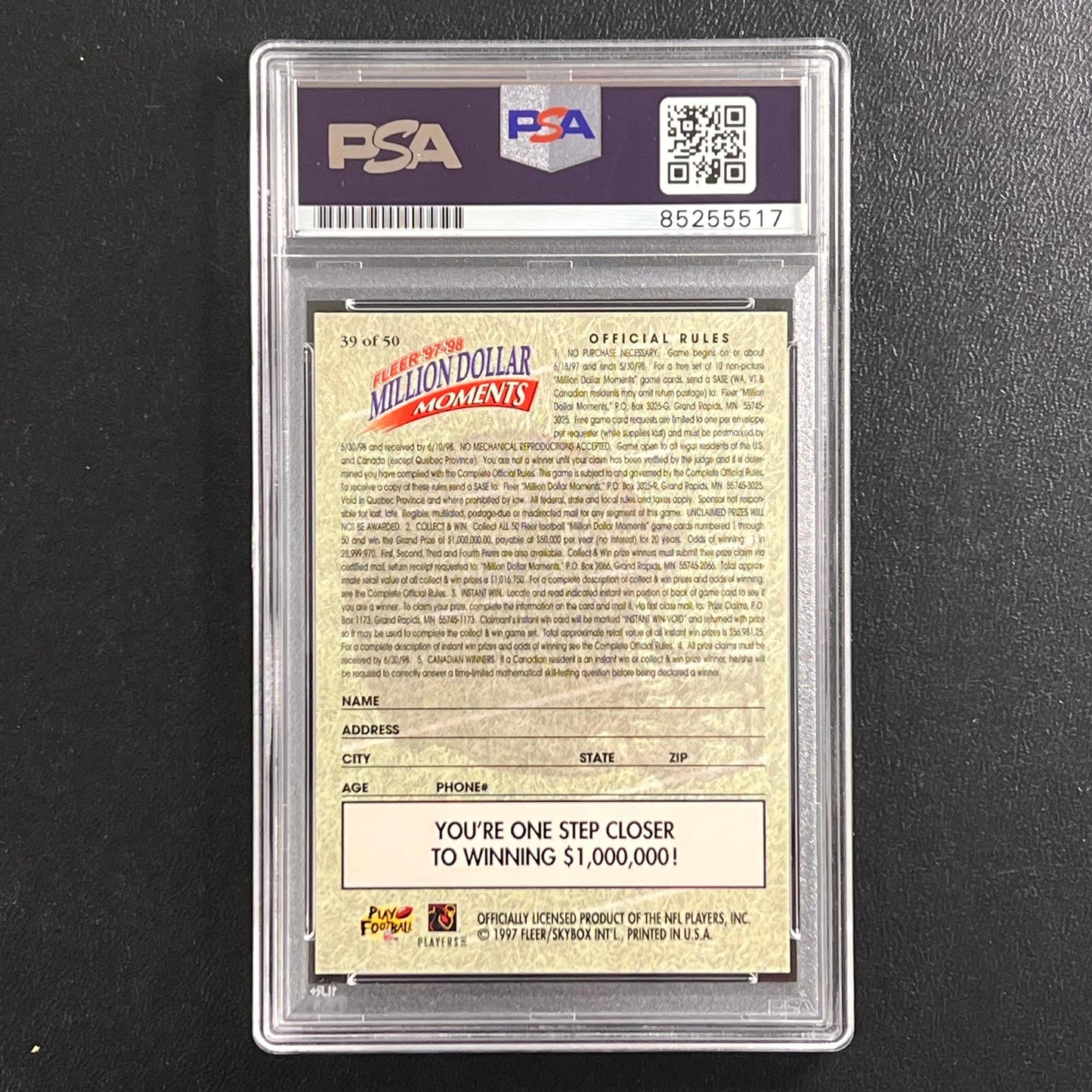 1997 Fleer #39/50 Drew Pearson Signed Card Mint 9 PSA Slabbed Cowboys
