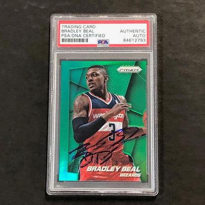 2014-15 Panini Prizm Green #19 Bradley Beal Signed Card AUTO PSA Slabbed Wizards