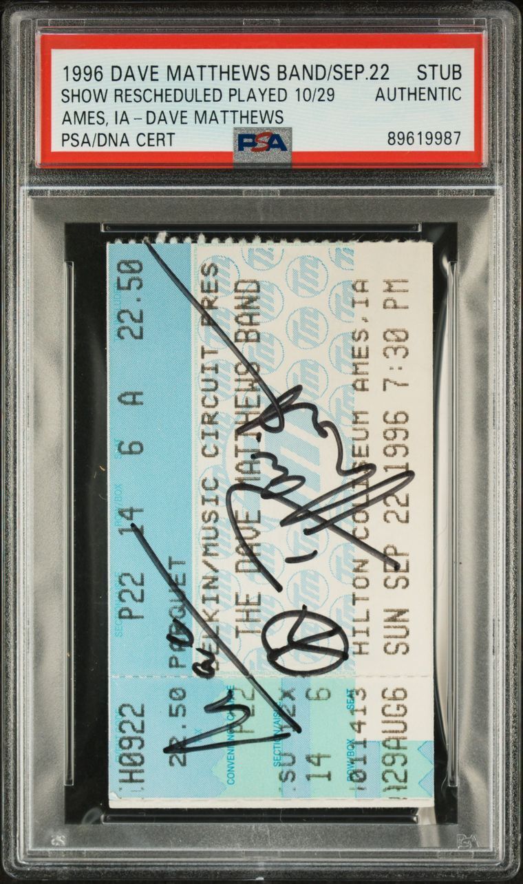 Dave Matthews Band Signed Ticket Stub PSA/DNA Slabbed Autographed