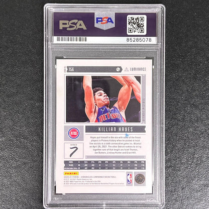 2020-21 Panini Chronicles Luminance #156 Killian Hayes Signed Card AUTO PSA Slab