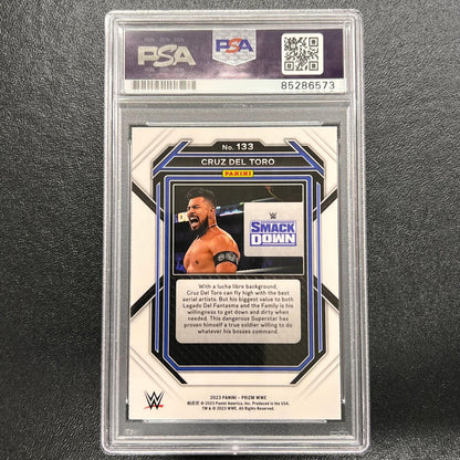 2023 Panini Prizm Smackdown #133 Cruz Del Toro Signed Card AUTO PSA/DNA Slabbed