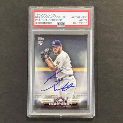 2018 TOPPS SERIES 1 Salute #TS-91 Brandon Woodruff Signed Card PSA Slabbed Auto