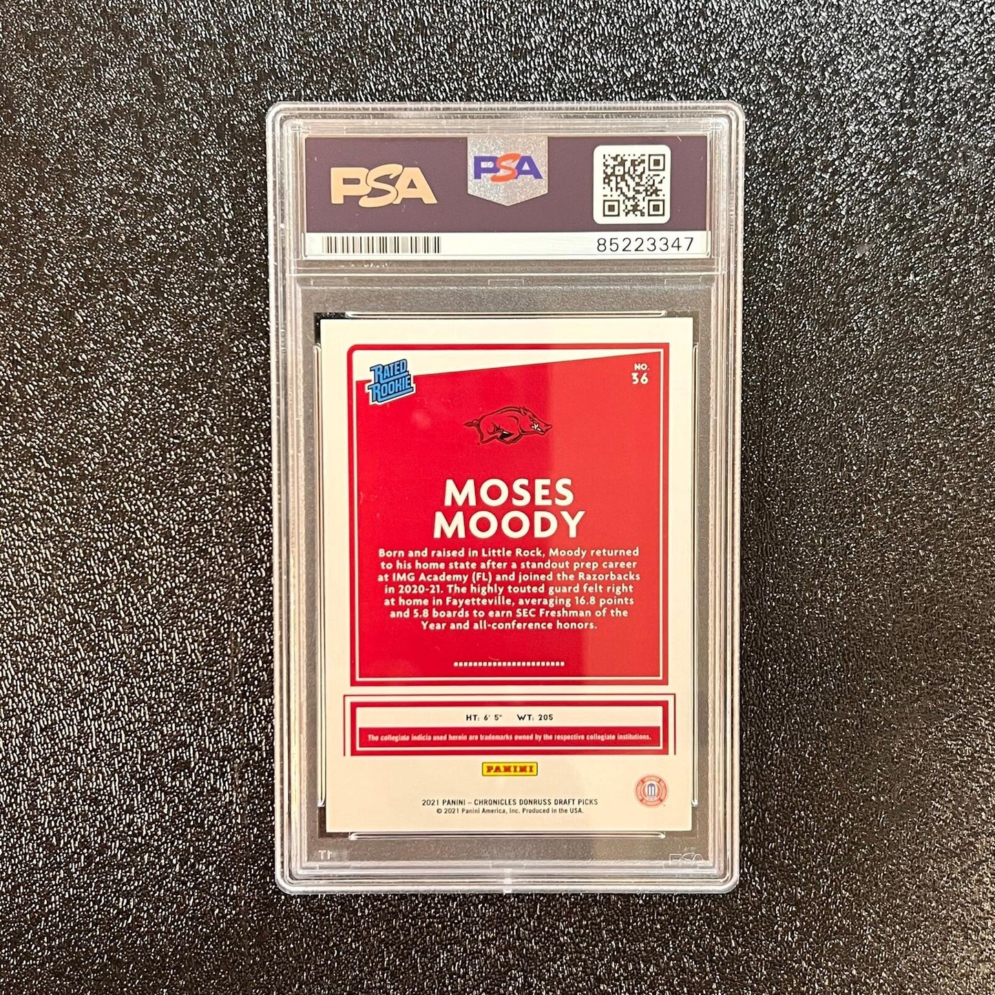 2021-22 Panini Chronicles Donruss Draft Picks #36 Moses Moody Signed Card AUTO P