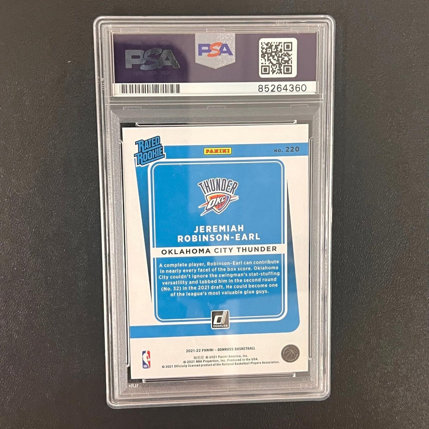 2021-22 Panini Donruss #220 Jeremiah Robinson-Earl Signed Card AUTO PSA Slabbed