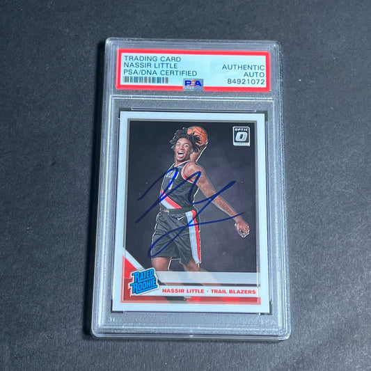 2019-20 Panini Optic #154 Nassir Little Signed Rookie Card AUTO PSA Slabbed RC B