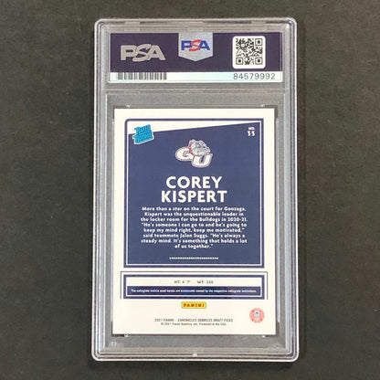 2021-22 Chronicles Donruss Rated Rookie #33 COREY KISPERT Signed Card AUTO PSA S