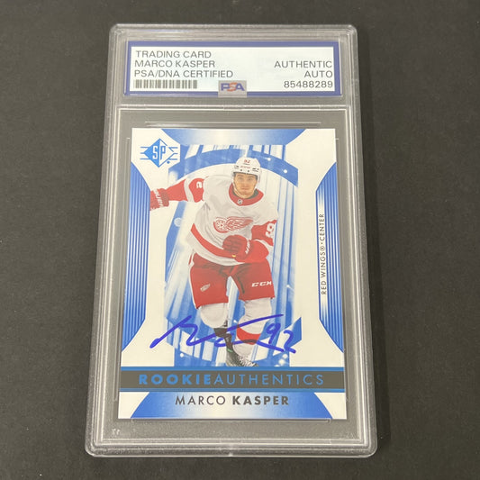 2023-24 SP Hockey #125 Marco Kasper Rookie Authentics signed card PSA