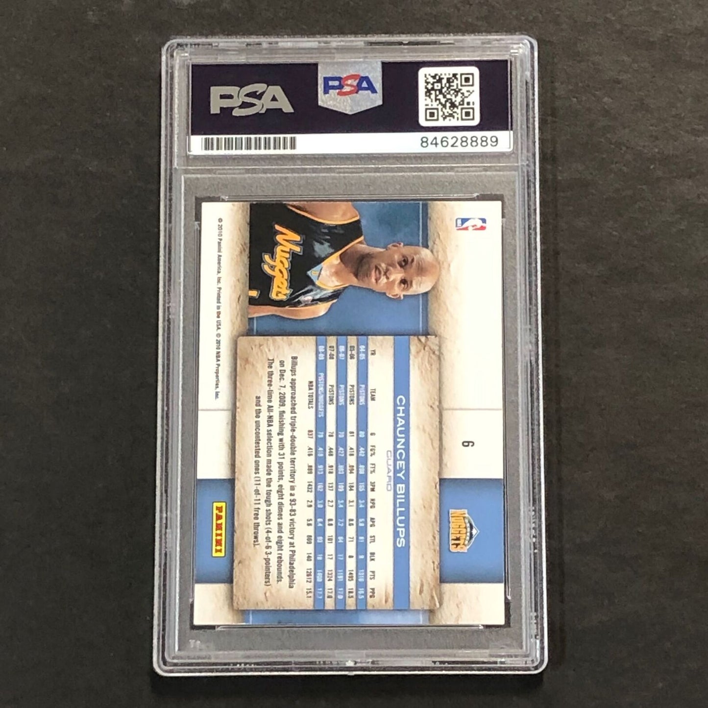 2009-10 Panini Studio #6 Chauncey Billups Signed Card AUTO 10 PSA Slabbed Nugget