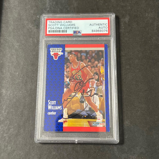 1991 Fleer #259 Scott Williams Signed Card AUTO PSA Slabbed Bulls