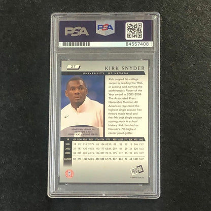 2004 Press Pass Basketball #27 Kirk Snyder Signed Card AUTO PSA Slabbed Nevada