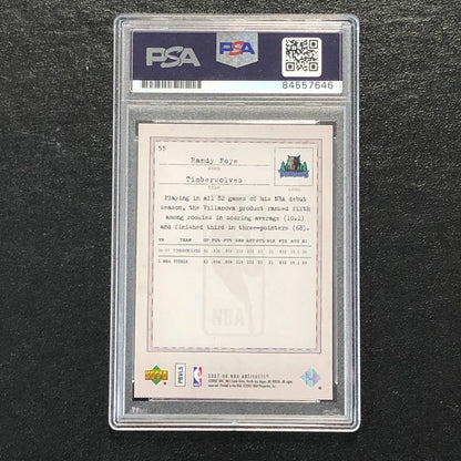 2007-08 Upper Deck Artifacts #55 Randy Foye Signed Card AUTO 10 PSA Slabbed Timb