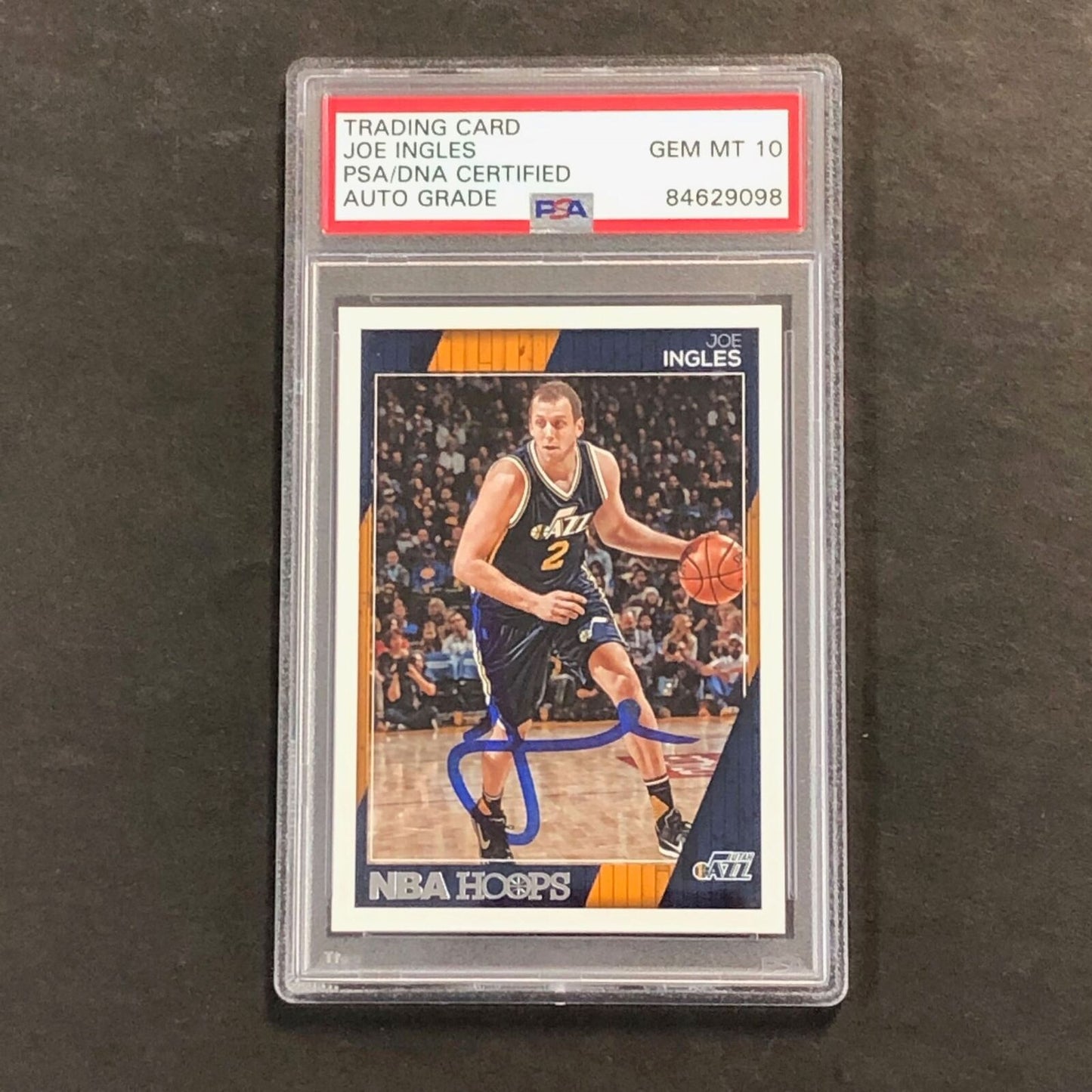 2016-17 NBA Hoops #196 Joe Ingles Signed Card AUTO GRADE 10 PSA Slabbed Jazz