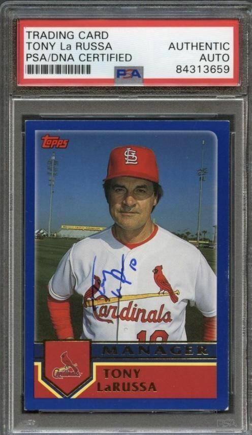 2003 Topps #288 Tony La Russa Signed Card Auto PSA Slabbed
