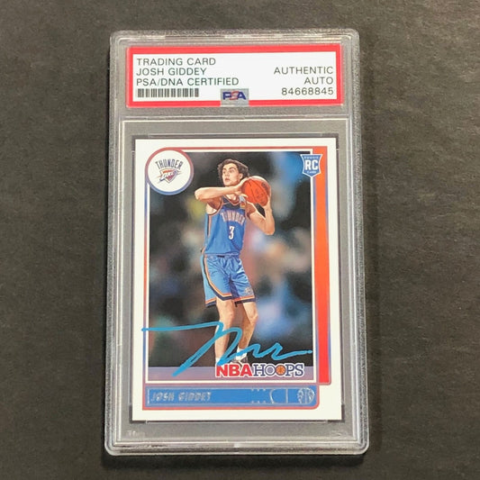 2021-22 NBA Hoops #202 Josh Giddey Signed Card AUTO PSA Slabbed RC Thunder