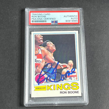 1976-77 Topps #119 RON BOONE Signed AUTO 10 PSA Slabbed Kansas City Kings