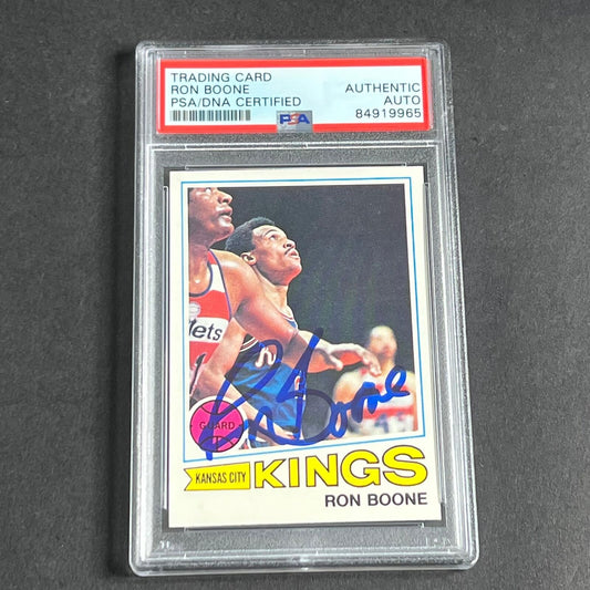 1976-77 Topps #119 RON BOONE Signed AUTO 10 PSA Slabbed Kansas City Kings