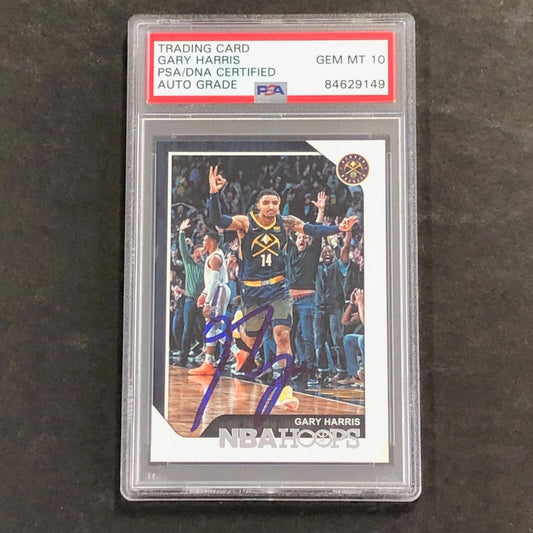 2018-19 NBA Hoops #12 Gary Harris signed Auto 10 Card PSA/DNA Slabbed Nuggets