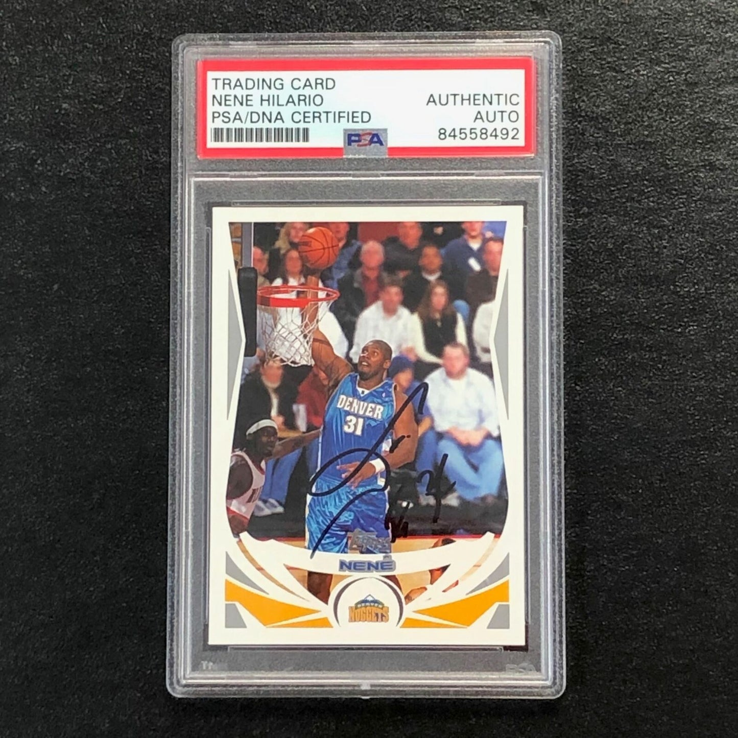 2004-05 Topps Basketball #13 Nene Hilario Signed AUTO PSA Slabbed Nuggets