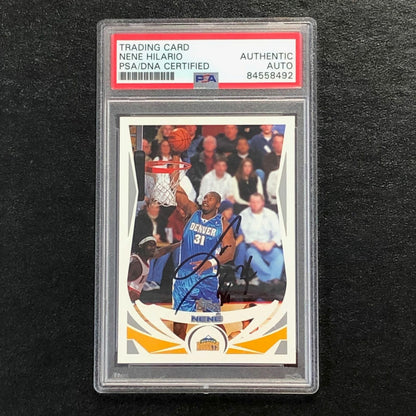 2004-05 Topps Basketball #13 Nene Hilario Signed AUTO PSA Slabbed Nuggets