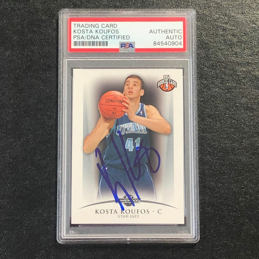 2008-09 Topps Hardwood #121 Kosta Koufos signed Card Auto PSA Slabbed RC Kings