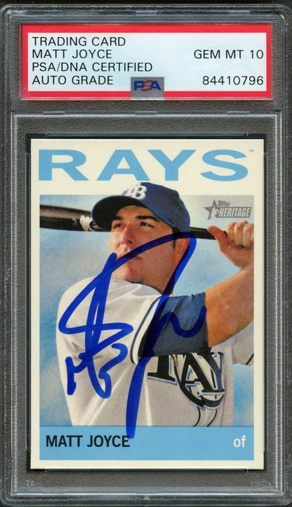 2013 Topps Heritage #272 Matt Joyce Signed Card PSA Slabbed AUTO Grade 10 Rays